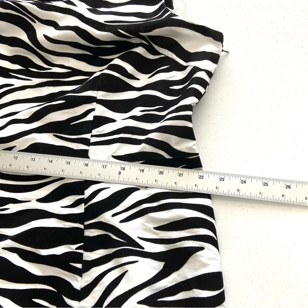 Giovanna 2PC Dress Suit Women’s 20W Black/White Zebra Print‎ Burnout Blazer Open